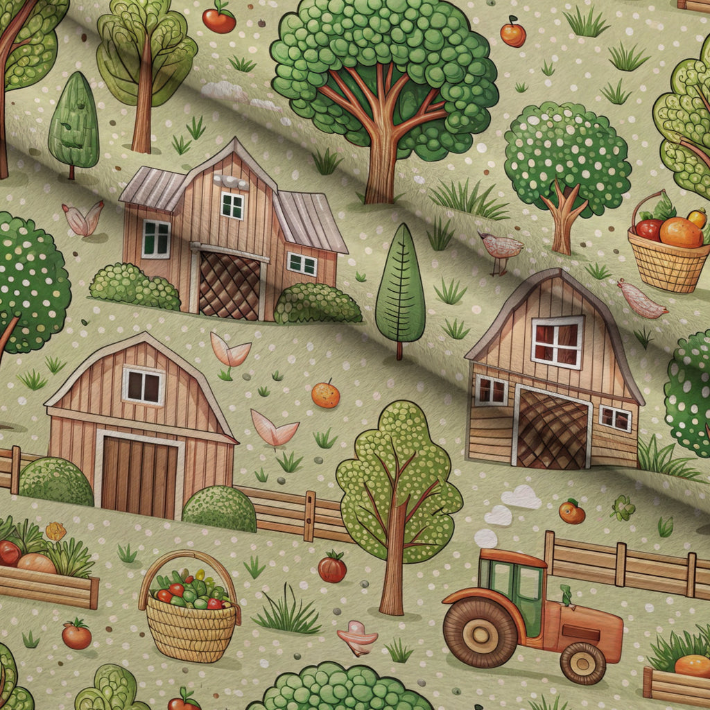 Countryside Charm Pattern 6 Minky Fabric — plush minky folded close-up preview (mv-minky-v1:lying)
