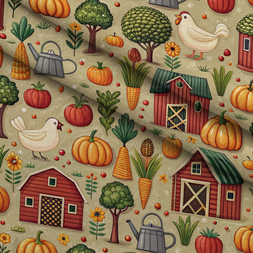 Countryside Charm Pattern 8 Minky Fabric — plush minky folded close-up preview (mv-minky-v1:lying)