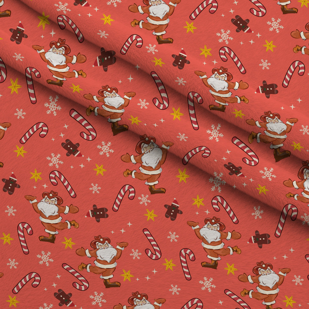 Cowboy Christmas Pattern 2 Minky Fabric — plush minky folded close-up preview (mv-minky-v1:lying)