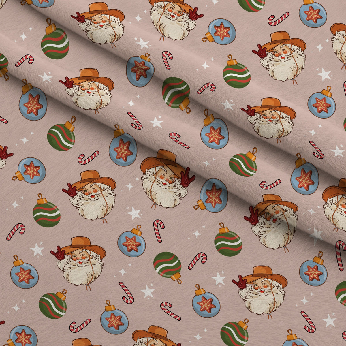 Cowboy Christmas Pattern 4 Minky Fabric — plush minky folded close-up preview (mv-minky-v1:lying)