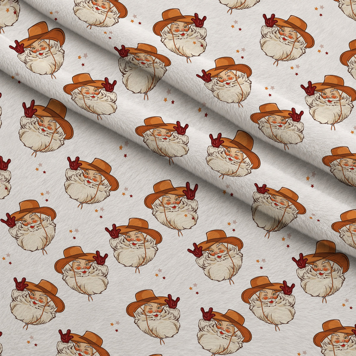 Cowboy Christmas Pattern 8 Minky Fabric — plush minky folded close-up preview (mv-minky-v1:lying)