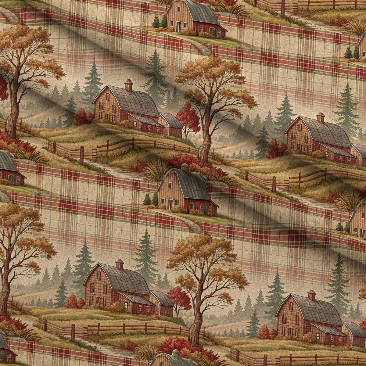 Cozy Cabin Tartan Pattern 1 Minky Fabric — plush minky folded close-up preview (mv-minky-v1:lying)