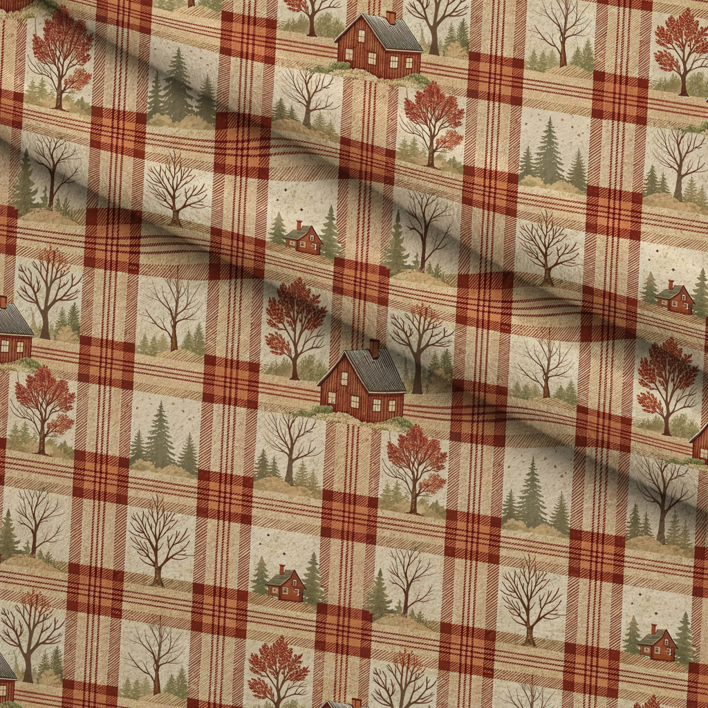 Cozy Cabin Tartan Pattern 10 Minky Fabric — plush minky folded close-up preview (mv-minky-v1:lying)
