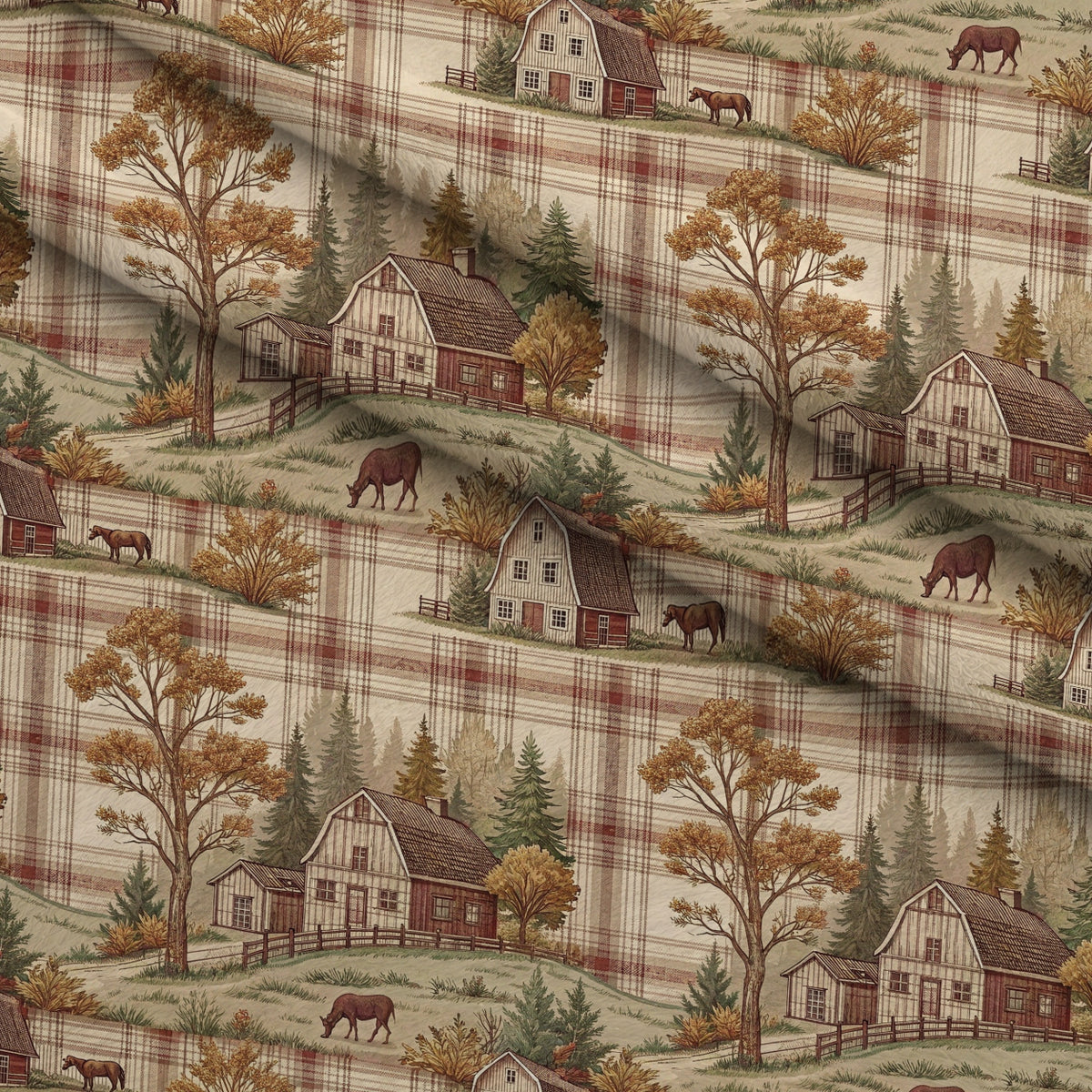 Cozy Cabin Tartan Pattern 2 Minky Fabric — plush minky folded close-up preview (mv-minky-v1:lying)