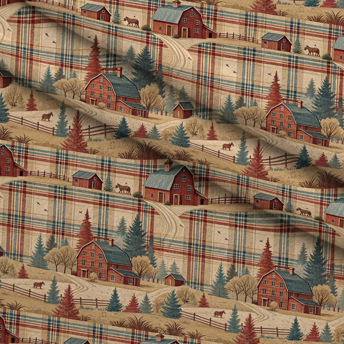 Cozy Cabin Tartan Pattern 4 Minky Fabric — plush minky folded close-up preview (mv-minky-v1:lying)