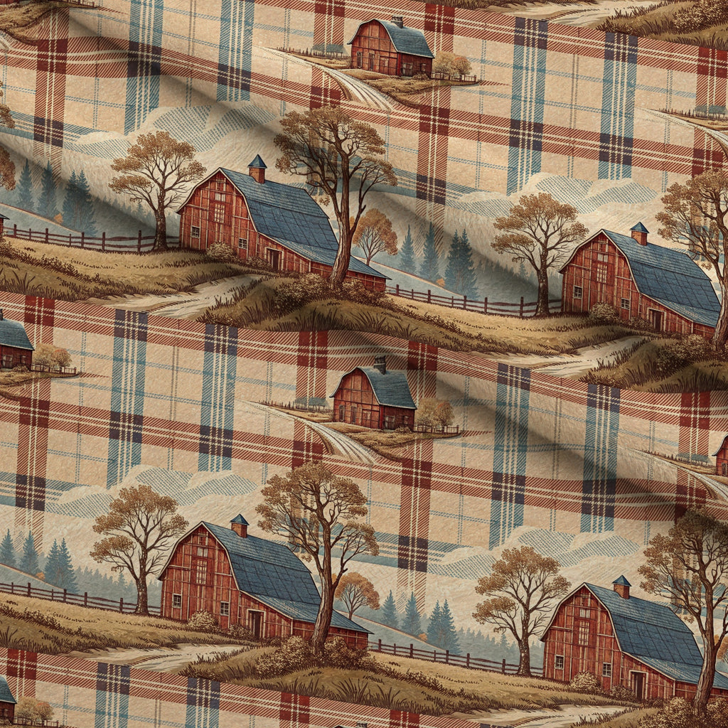 Cozy Cabin Tartan Pattern 5 Minky Fabric — plush minky folded close-up preview (mv-minky-v1:lying)