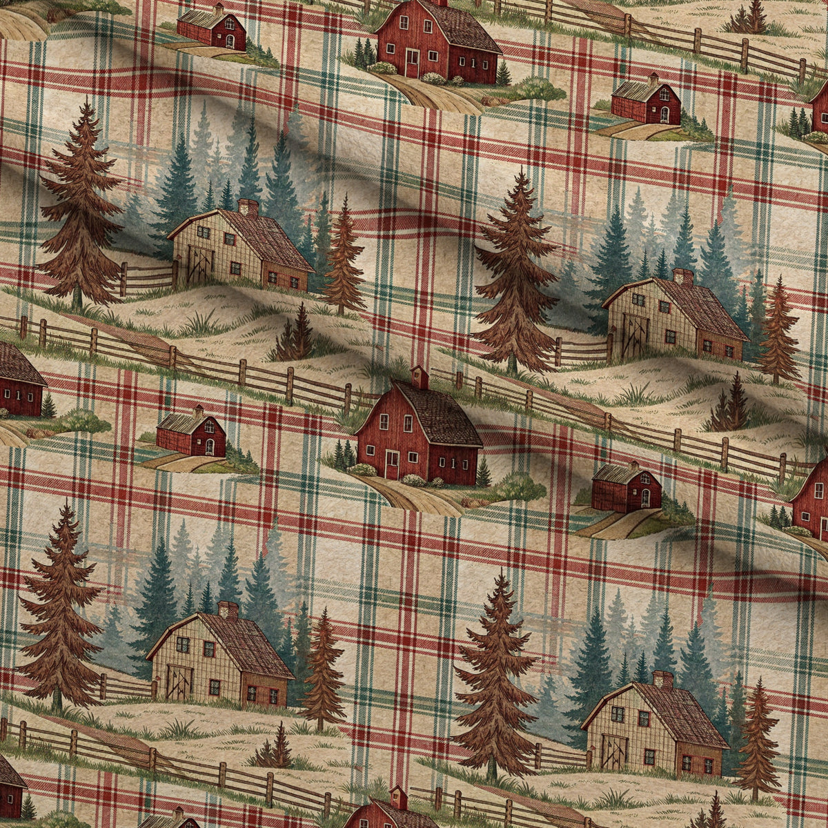 Cozy Cabin Tartan Pattern 7 Minky Fabric — plush minky folded close-up preview (mv-minky-v1:lying)