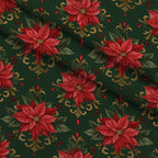 Crimson Boughs and Gold Pattern 1 Minky Fabric — plush minky folded close-up preview (mv-minky-v1:lying)