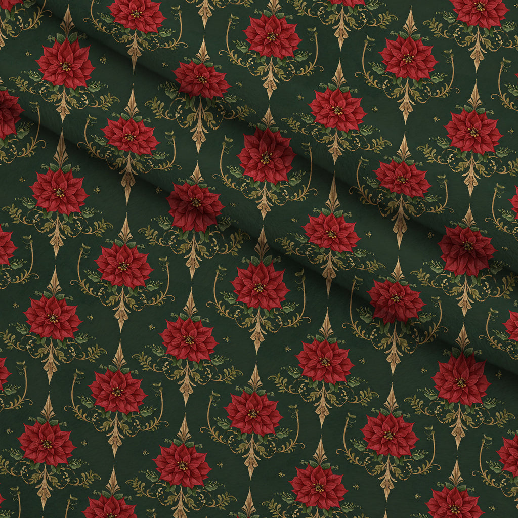 Crimson Boughs and Gold Pattern 11 Minky Fabric — plush minky folded close-up preview (mv-minky-v1:lying)