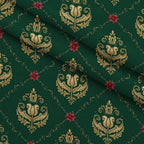 Crimson Boughs and Gold Pattern 14 Minky Fabric — plush minky folded close-up preview (mv-minky-v1:lying)