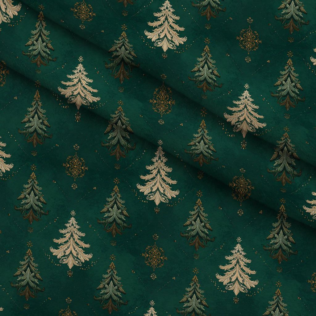 Crimson Boughs and Gold Pattern 17 Minky Fabric — plush minky folded close-up preview (mv-minky-v1:lying)