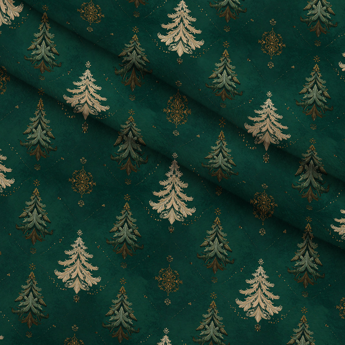 Crimson Boughs and Gold Pattern 17 Minky Fabric — plush minky folded close-up preview (mv-minky-v1:lying)