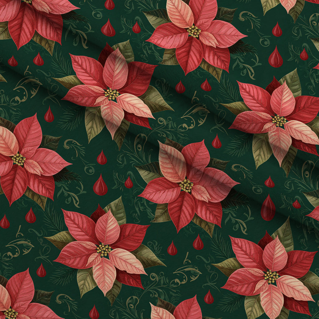 Crimson Boughs and Gold Pattern 2 Minky Fabric — plush minky folded close-up preview (mv-minky-v1:lying)