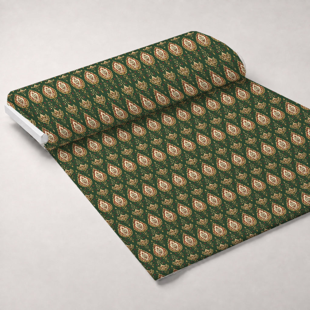 Crimson Boughs and Gold Pattern 20 Minky Fabric — plush minky unrolled bolt preview (mv-minky-v1:bolt)