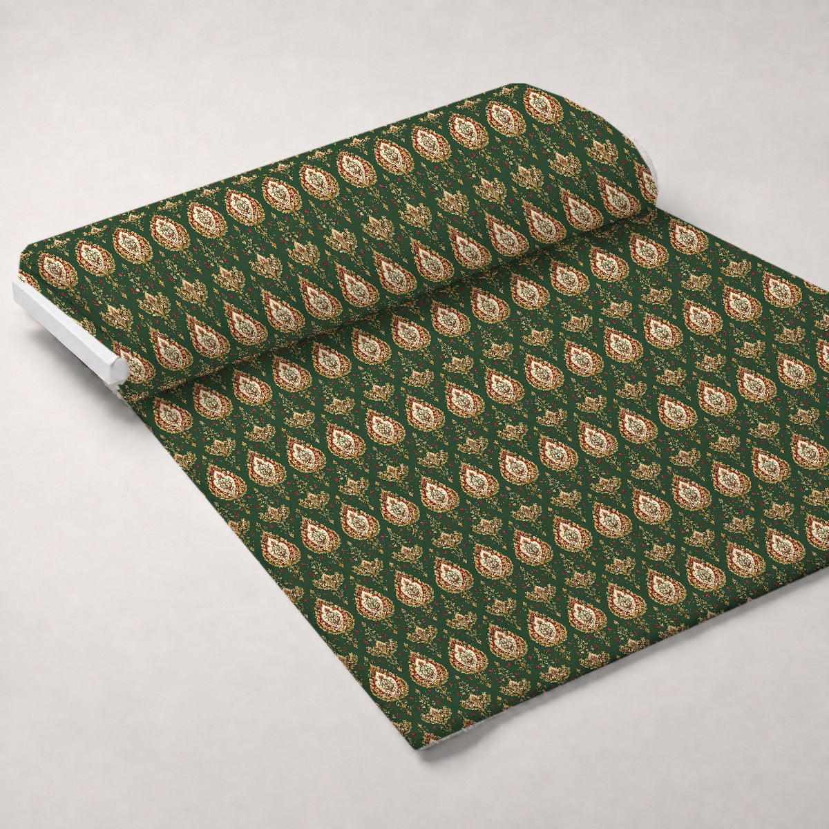 Crimson Boughs and Gold Pattern 20 Minky Fabric — plush minky unrolled bolt preview (mv-minky-v1:bolt)