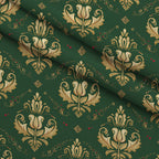 Crimson Boughs and Gold Pattern 21 Minky Fabric — plush minky folded close-up preview (mv-minky-v1:lying)
