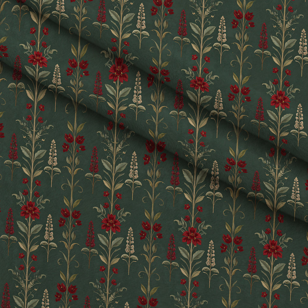 Crimson Boughs and Gold Pattern 24 Minky Fabric — plush minky folded close-up preview (mv-minky-v1:lying)