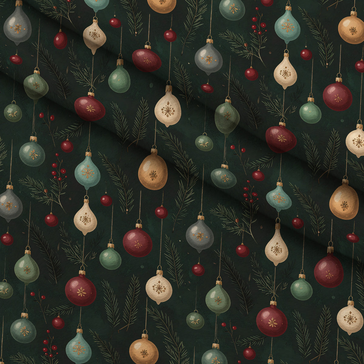 Crimson Boughs and Gold Pattern 6 Minky Fabric — plush minky folded close-up preview (mv-minky-v1:lying)
