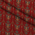 Crimson Boughs and Gold Pattern 9 Minky Fabric — plush minky folded close-up preview (mv-minky-v1:lying)