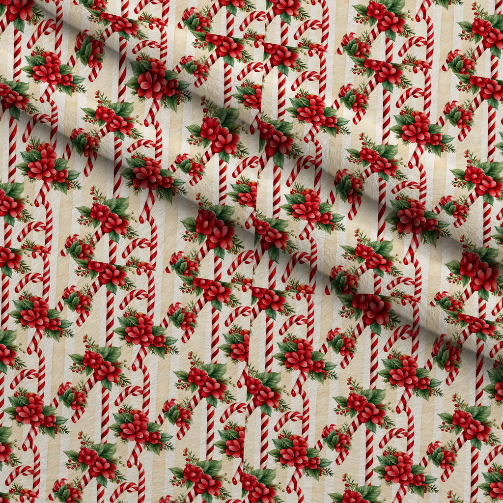 Crimson Christmas Cheer Pattern 1 Minky Fabric — plush minky folded close-up preview (mv-minky-v1:lying)