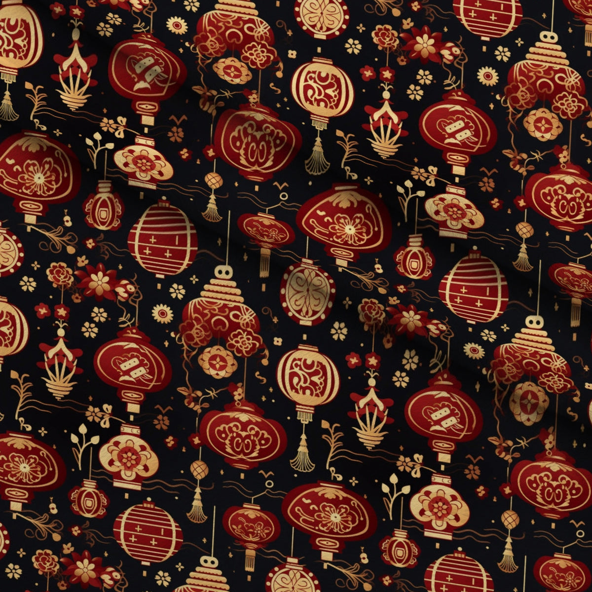 Crimson Festival Glow Pattern 11 Minky Fabric — plush minky folded close-up preview (mv-minky-v1:lying)