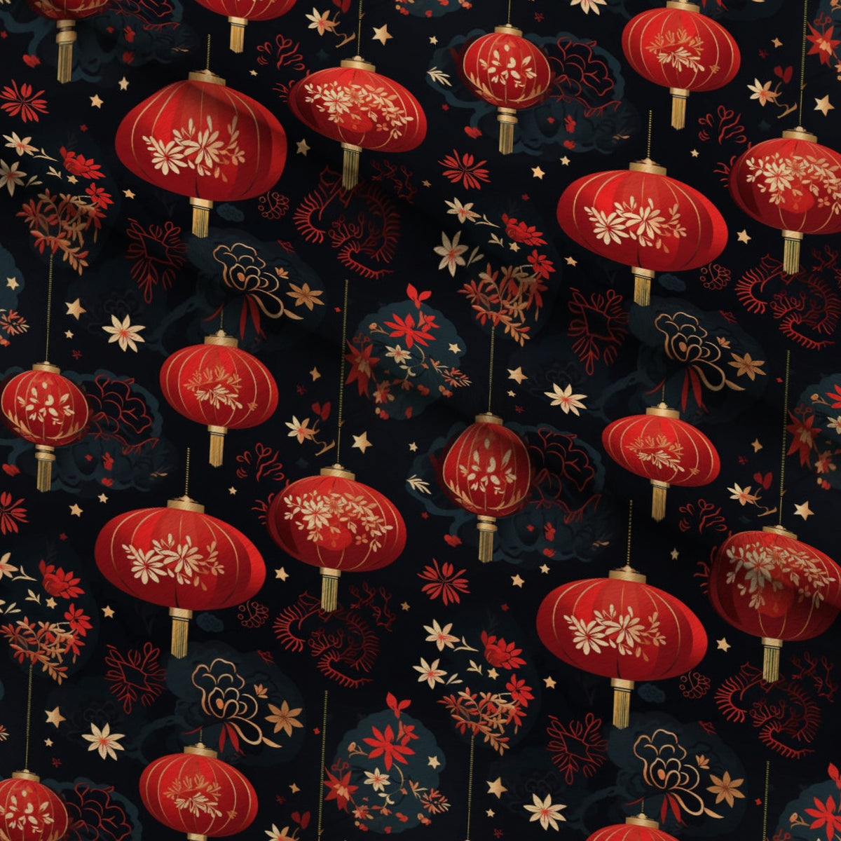 Crimson Festival Glow Pattern 12 Minky Fabric — plush minky folded close-up preview (mv-minky-v1:lying)