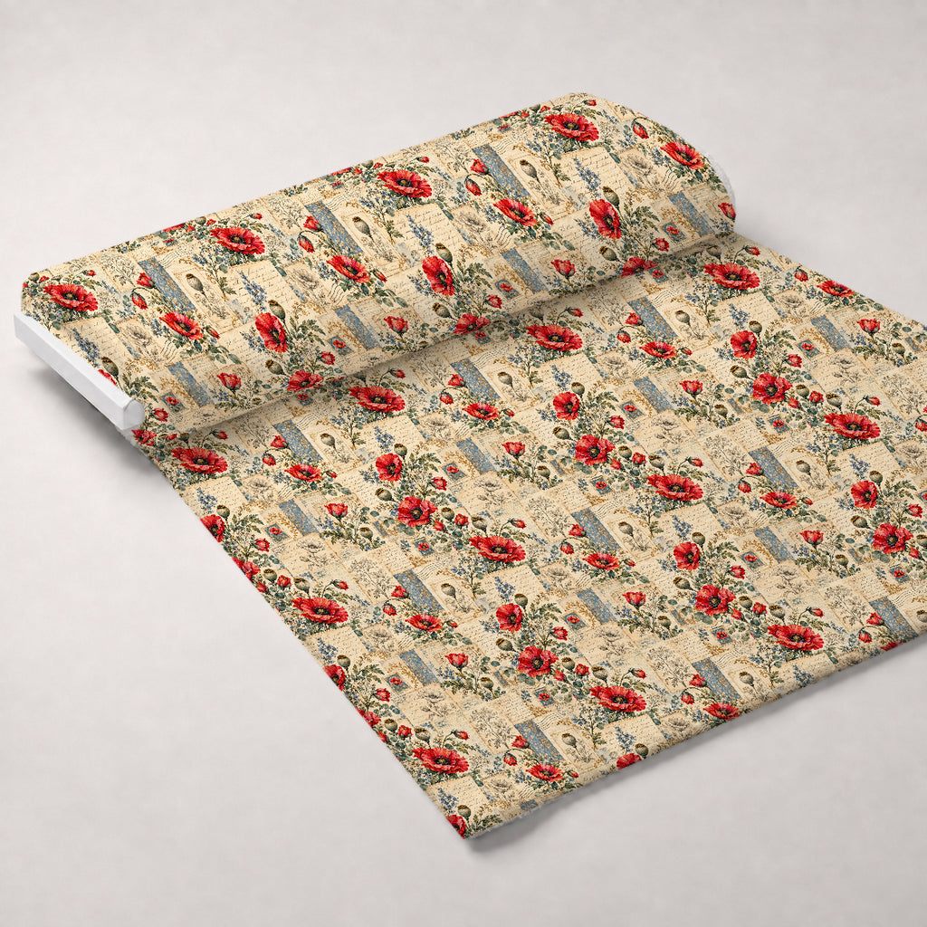 Crimson Poppy Post Pattern 1 Minky Fabric — plush minky unrolled bolt preview (mv-minky-v1:bolt)