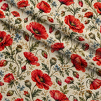 Crimson Poppy Post Pattern 10 Minky Fabric — plush minky folded close-up preview (mv-minky-v1:lying)