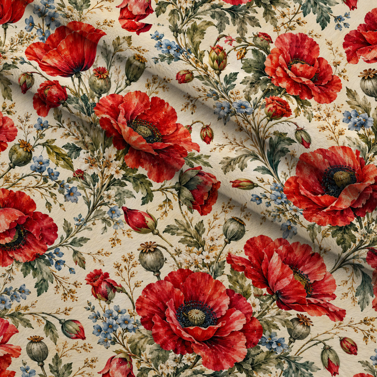 Crimson Poppy Post Pattern 3 Minky Fabric — plush minky folded close-up preview (mv-minky-v1:lying)