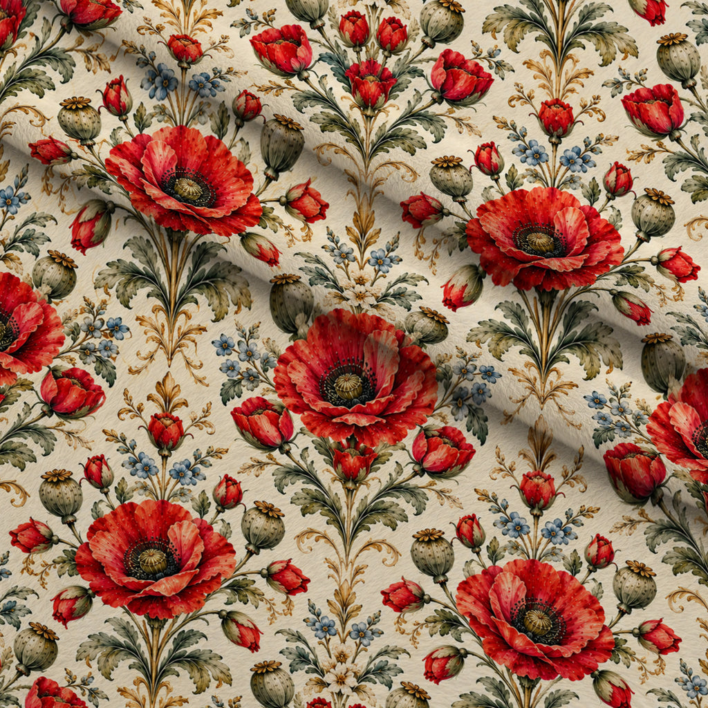 Crimson Poppy Post Pattern 6 Minky Fabric — plush minky folded close-up preview (mv-minky-v1:lying)
