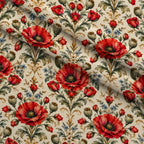 Crimson Poppy Post Pattern 6 Minky Fabric — plush minky folded close-up preview (mv-minky-v1:lying)