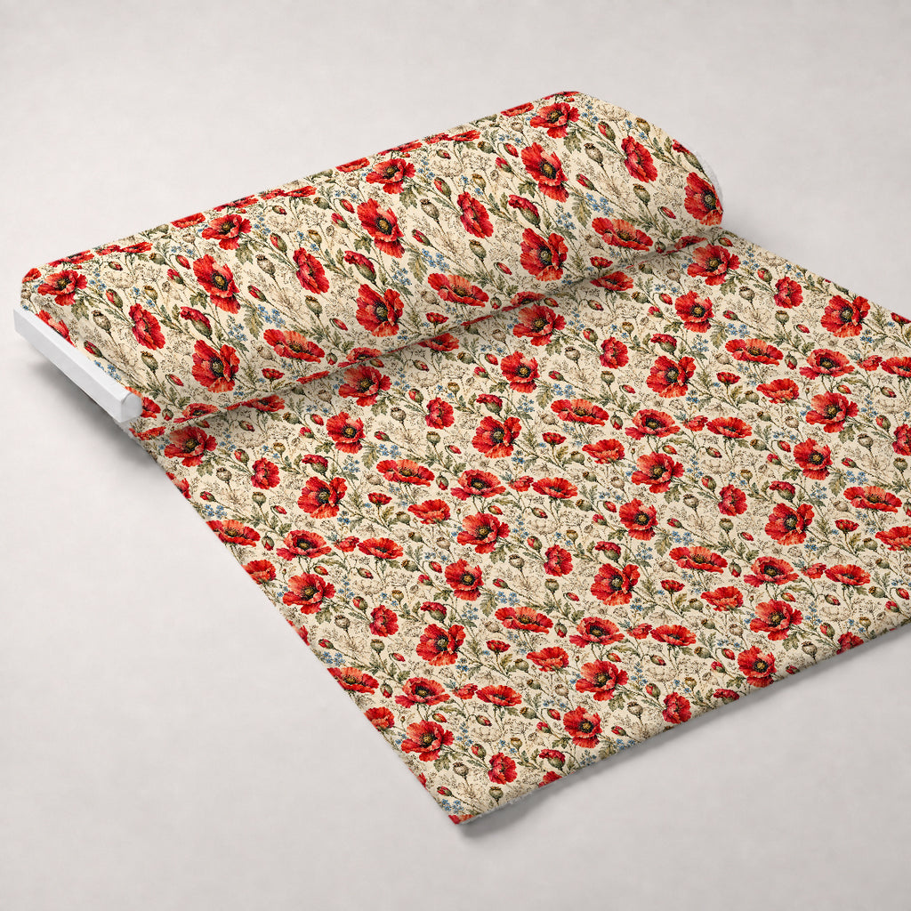 Crimson Poppy Post Pattern 7 Minky Fabric — plush minky unrolled bolt preview (mv-minky-v1:bolt)