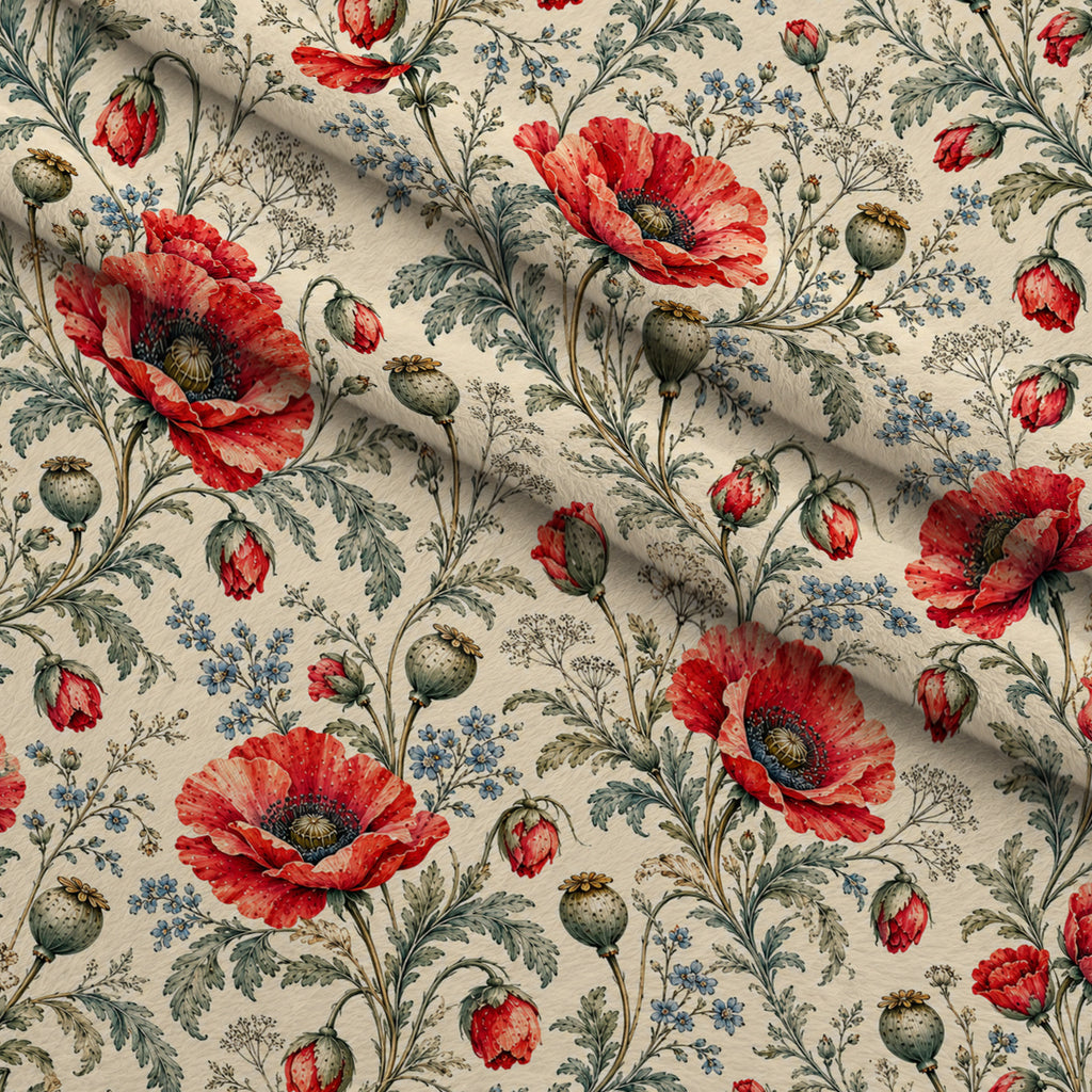 Crimson Poppy Post Pattern 8 Minky Fabric — plush minky folded close-up preview (mv-minky-v1:lying)