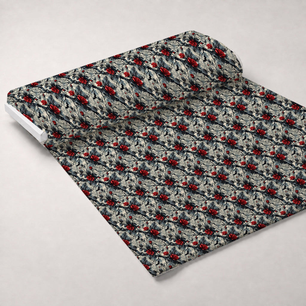 Crimson Thorns Pattern 9 Minky Fabric — plush minky unrolled bolt preview (mv-minky-v1:bolt)
