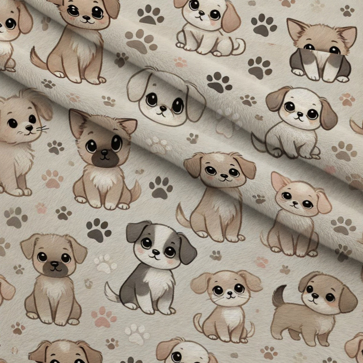 Cubist Canines Pattern 1 Minky Fabric — plush minky folded close-up preview (mv-minky-v1:lying)