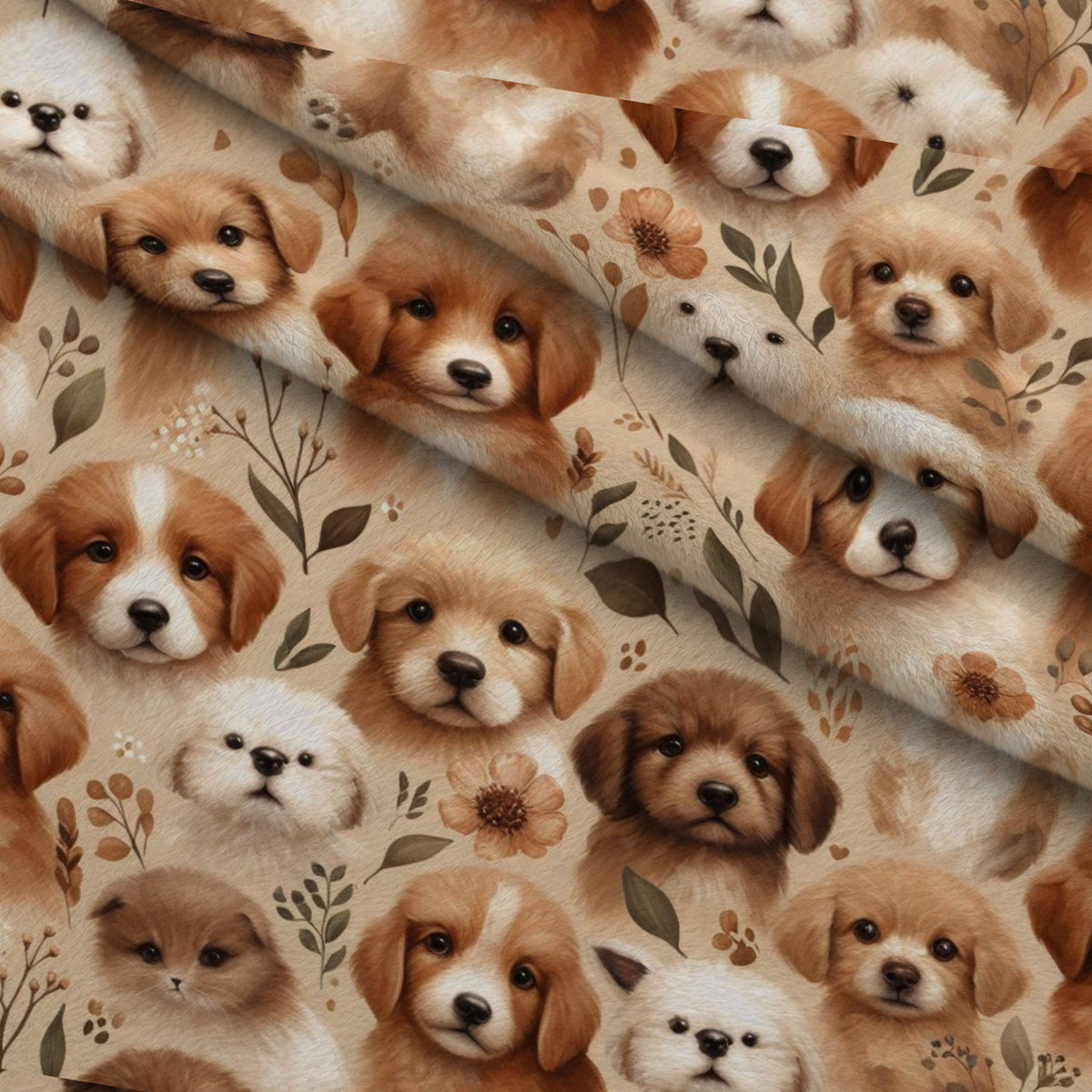 Cubist Canines Pattern 10 Minky Fabric — plush minky folded close-up preview (mv-minky-v1:lying)