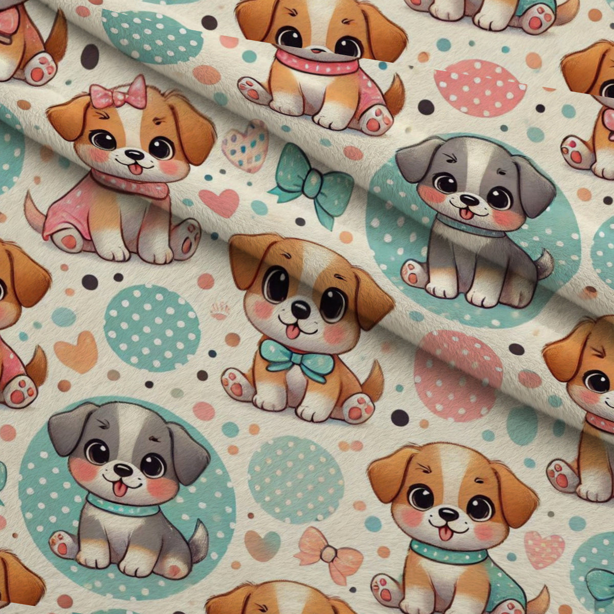 Cubist Canines Pattern 11 Minky Fabric — plush minky folded close-up preview (mv-minky-v1:lying)