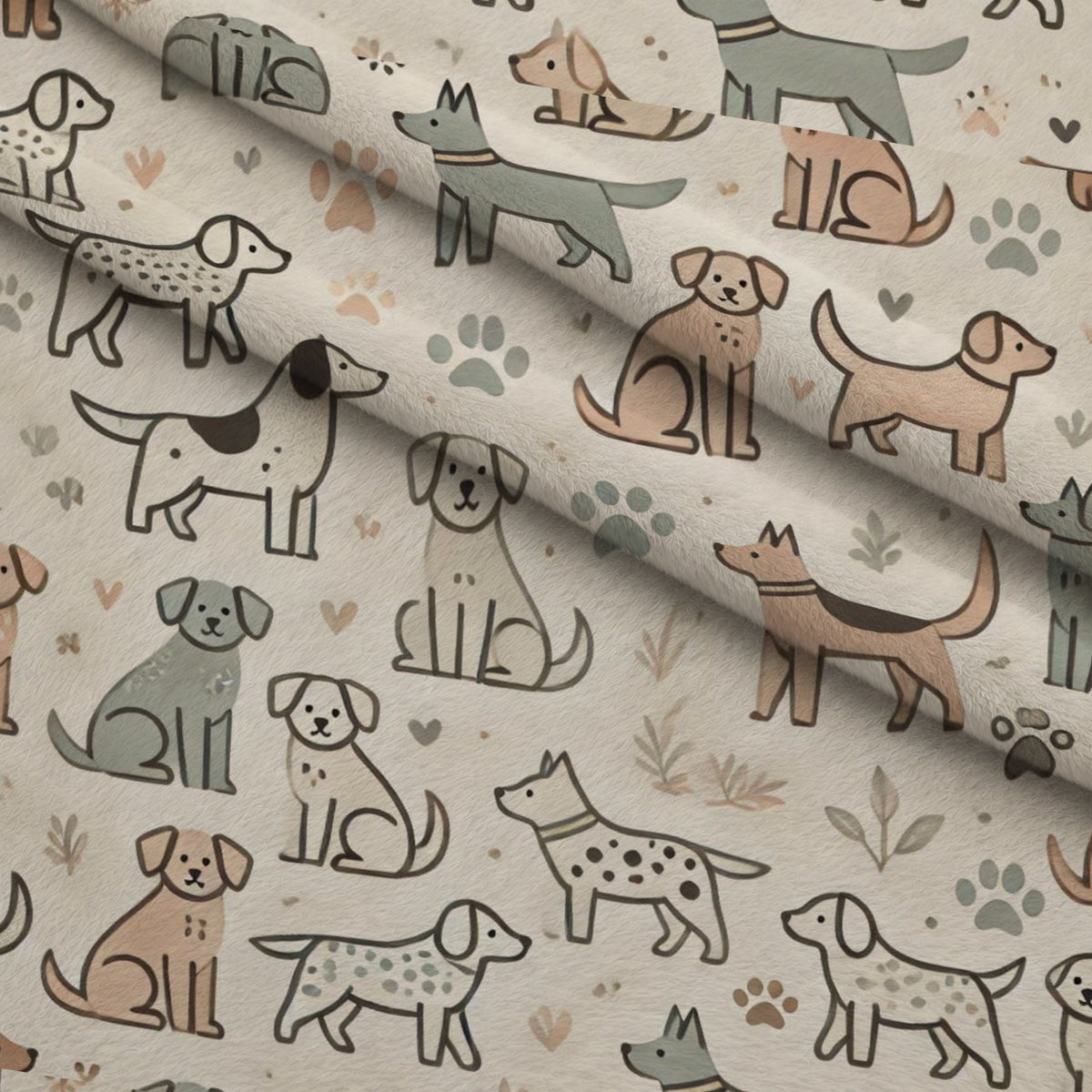Cubist Canines Pattern 12 Minky Fabric — plush minky folded close-up preview (mv-minky-v1:lying)