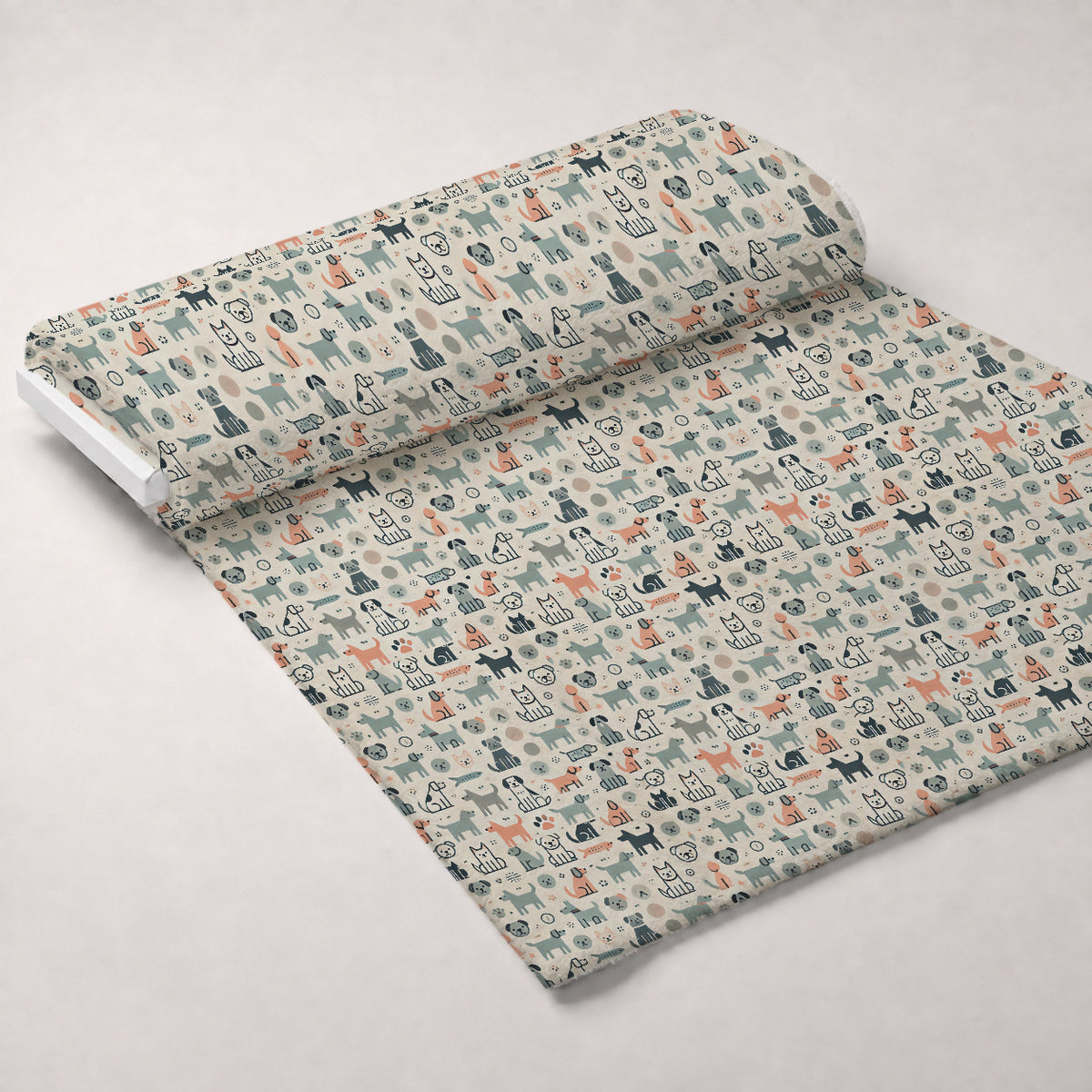 Cubist Canines Pattern 13 Minky Fabric — plush minky unrolled bolt preview (mv-minky-v1:bolt)