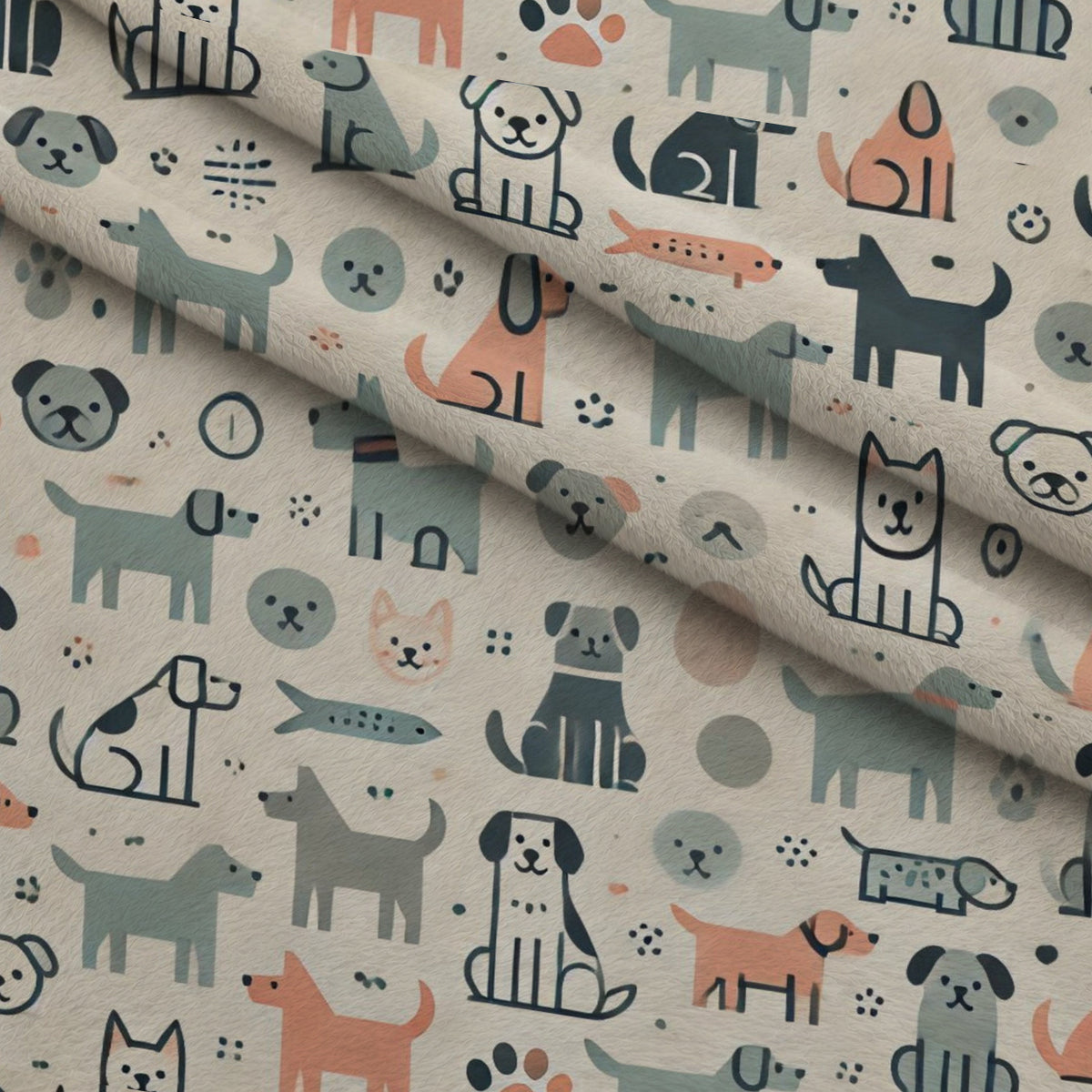 Cubist Canines Pattern 13 Minky Fabric — plush minky folded close-up preview (mv-minky-v1:lying)