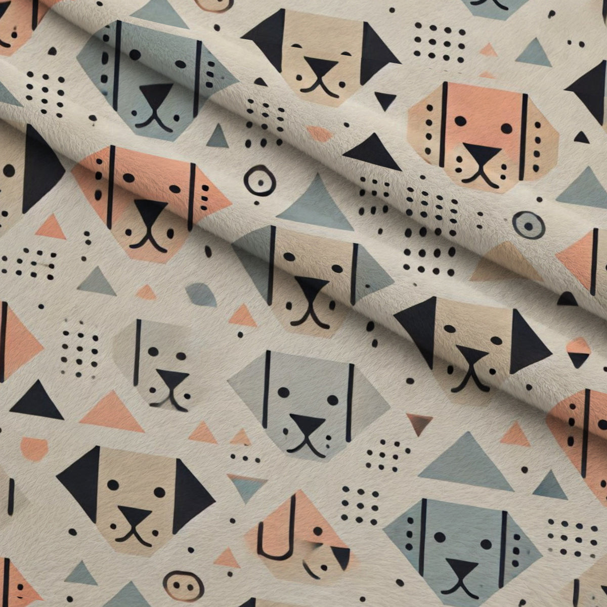 Cubist Canines Pattern 15 Minky Fabric — plush minky folded close-up preview (mv-minky-v1:lying)