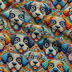 Cubist Canines Pattern 2 Minky Fabric — plush minky folded close-up preview (mv-minky-v1:lying)