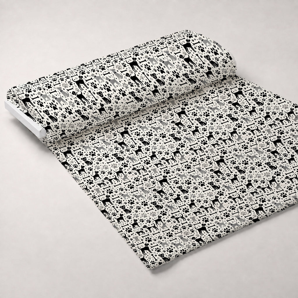 Cubist Canines Pattern 20 Minky Fabric — plush minky unrolled bolt preview (mv-minky-v1:bolt)