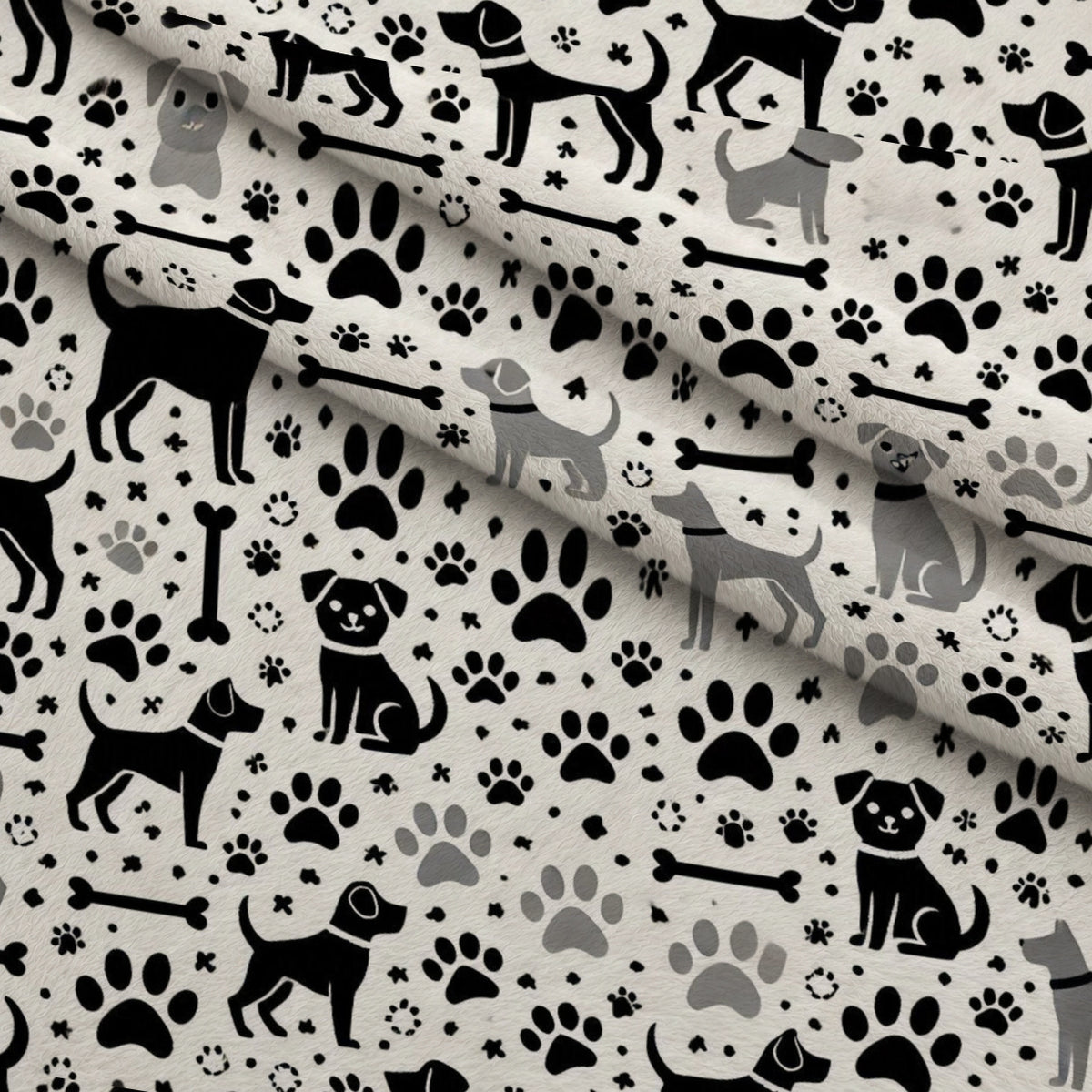 Cubist Canines Pattern 20 Minky Fabric — plush minky folded close-up preview (mv-minky-v1:lying)