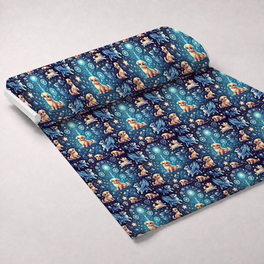 Cubist Canines Pattern 21 Minky Fabric — plush minky unrolled bolt preview (mv-minky-v1:bolt)