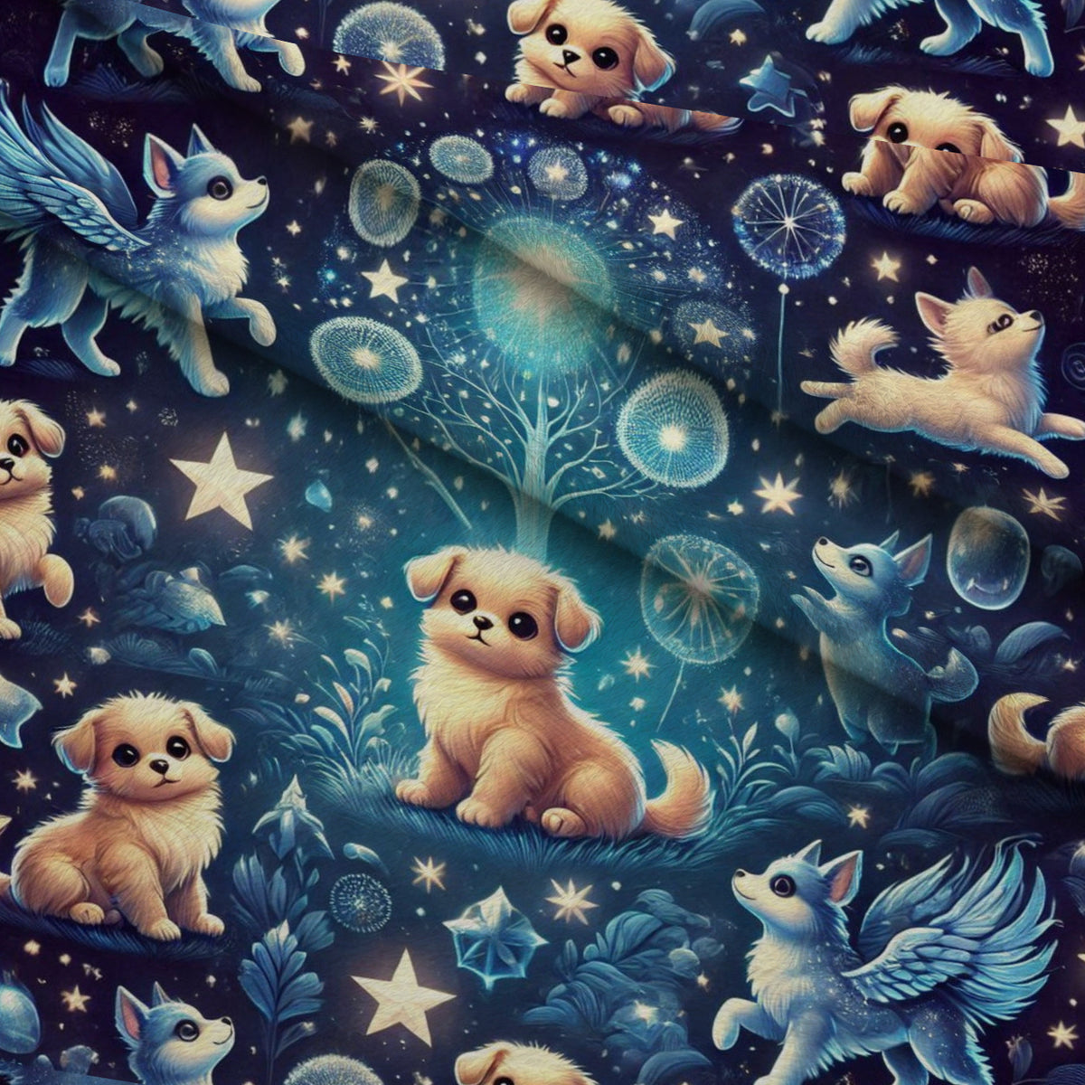 Cubist Canines Pattern 21 Minky Fabric — plush minky folded close-up preview (mv-minky-v1:lying)