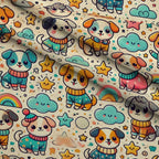 Cubist Canines Pattern 22 Minky Fabric — plush minky folded close-up preview (mv-minky-v1:lying)