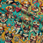 Cubist Canines Pattern 23 Minky Fabric — plush minky folded close-up preview (mv-minky-v1:lying)