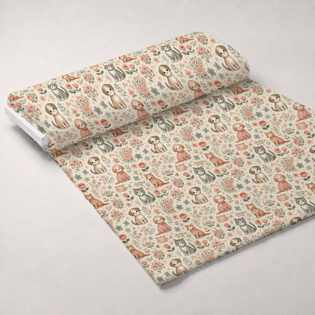Cubist Canines Pattern 25 Minky Fabric — plush minky unrolled bolt preview (mv-minky-v1:bolt)