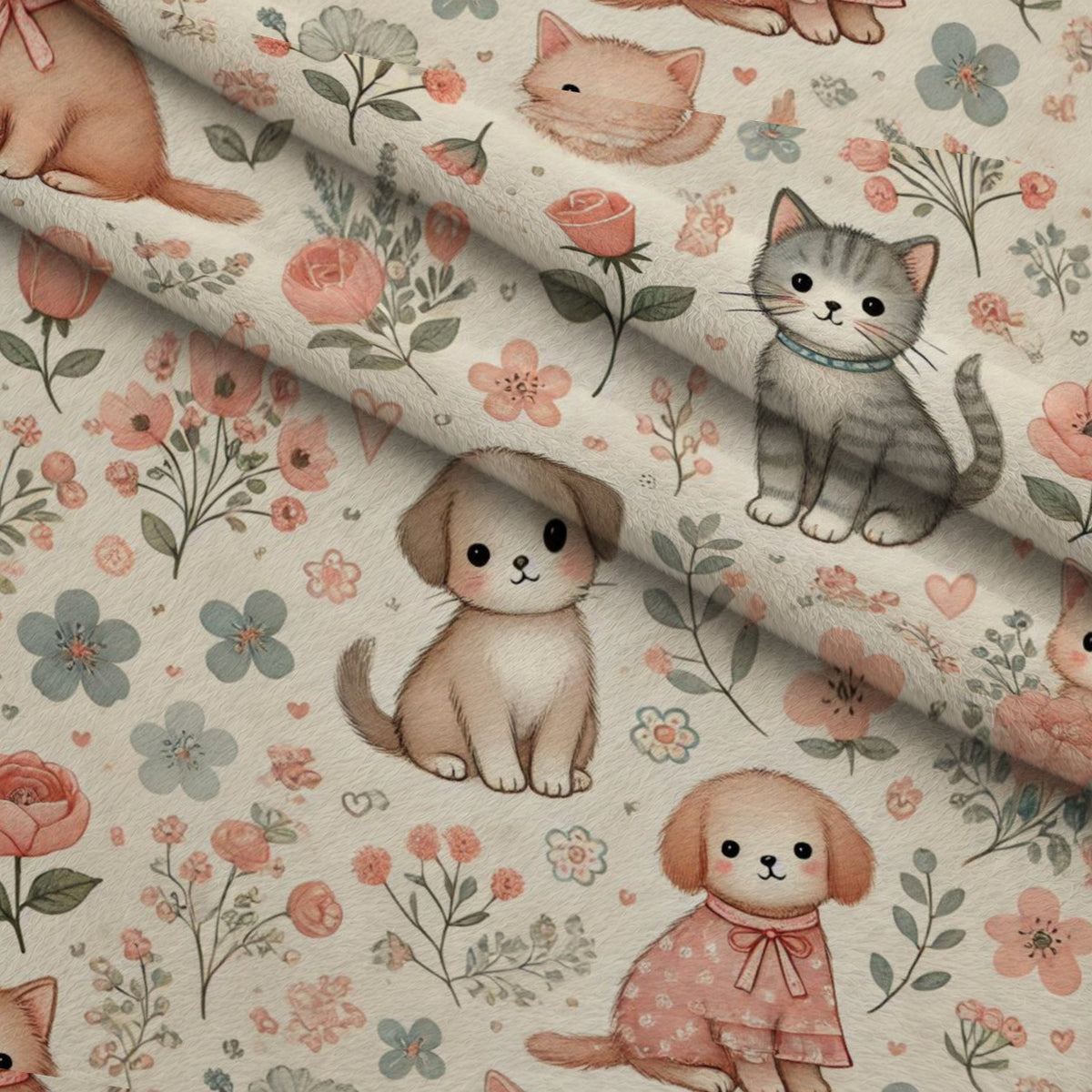 Cubist Canines Pattern 25 Minky Fabric — plush minky folded close-up preview (mv-minky-v1:lying)